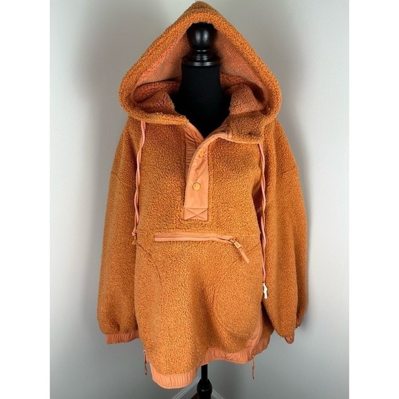 NWOT Free People Fuzzy Was She Fleece Pullover Cooper size XS - Picture 1 of 11